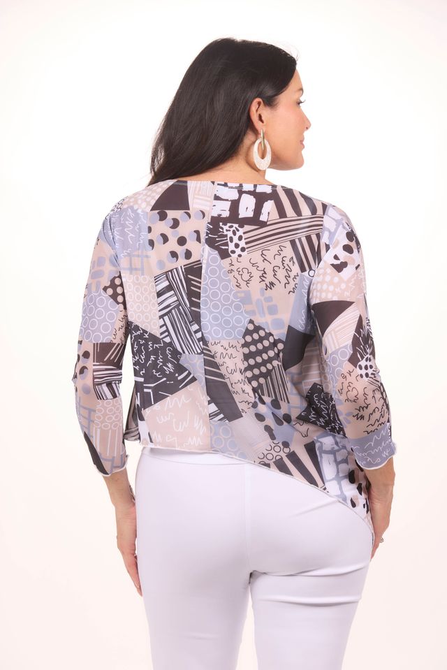 3/4 Sleeve Mesh Topper