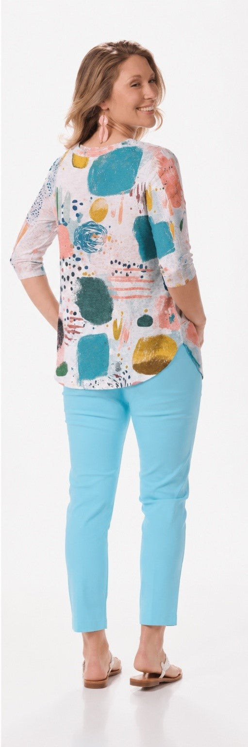 3/4 Sleeve Print Top