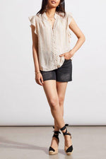 Front image of blouse by tribal in french oak. 