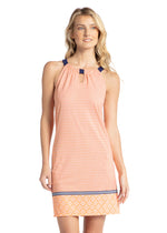 Front image of Cabana Life sleeveless dress. Fisher island printed dress. 