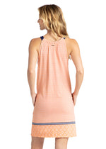 Back image of Cabana Life sleeveless dress. Fisher island printed dress. 
