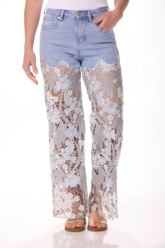 Blue Lace Ankle Jean