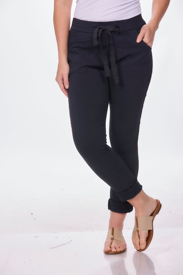 Pull on Side Ribbon Jeggings