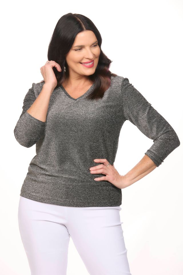 V-Neck Shine Sweater