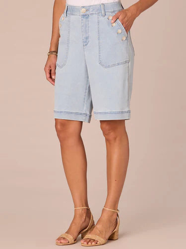 Front image of Democracy skyrise shorts with pockets.