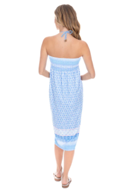 Back image of UPF 50+ Cabana Life Lake Como Blue Converible Dress