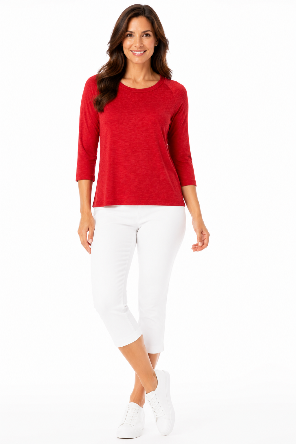 3/4 Slub Boatneck Top