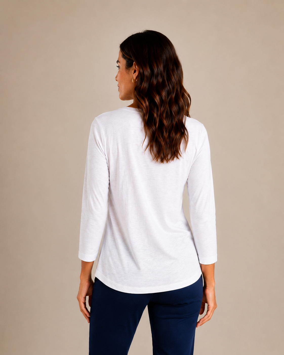 3/4 Slub Boatneck Top
