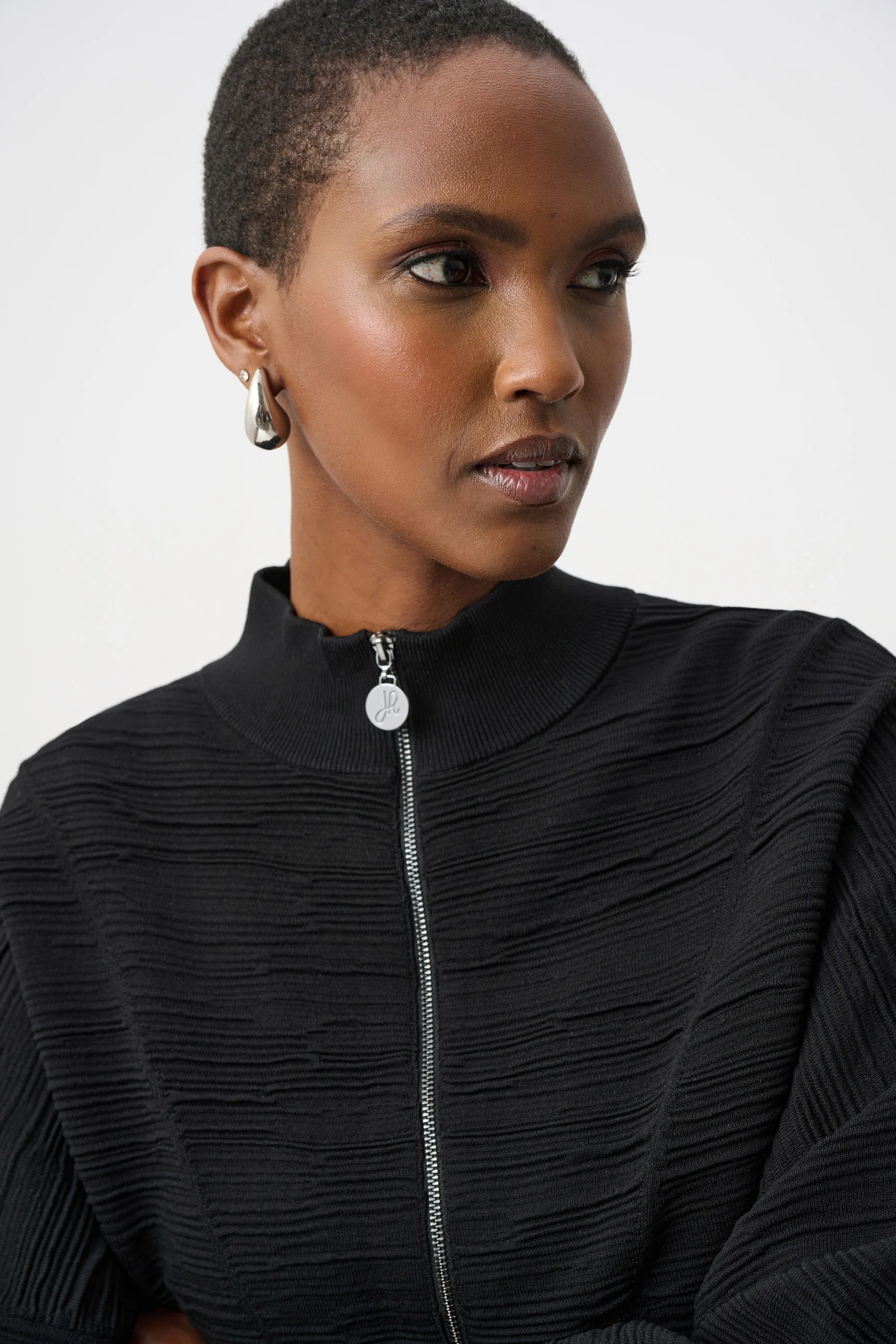Sweater Knit Mock-Neck Cocoon Sweater