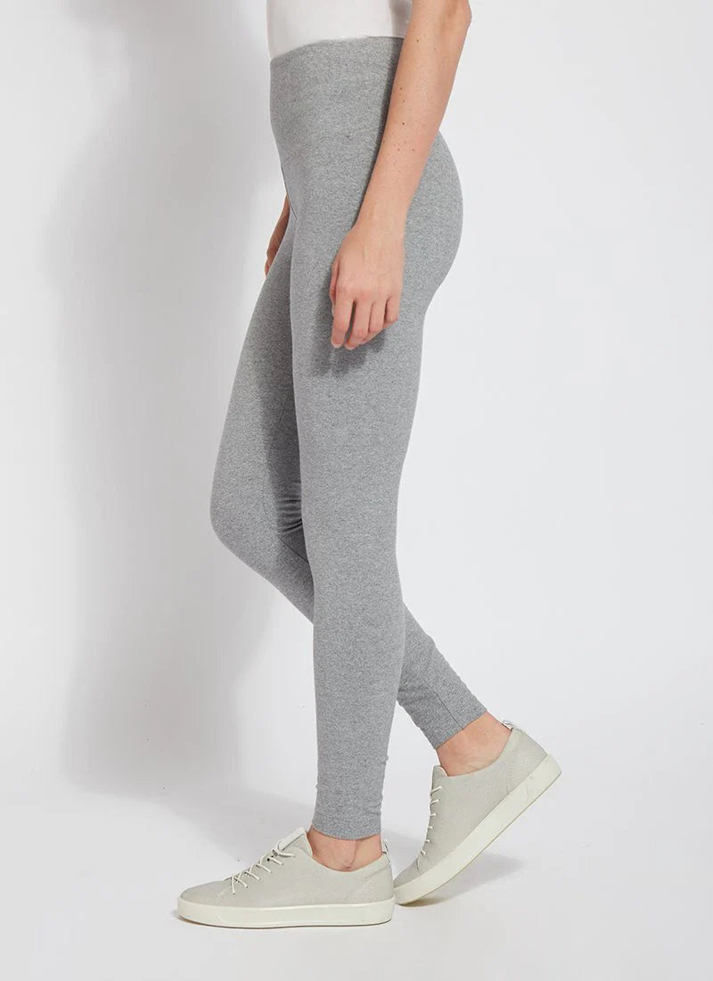 Side image of Lysse pull on grey leggings.