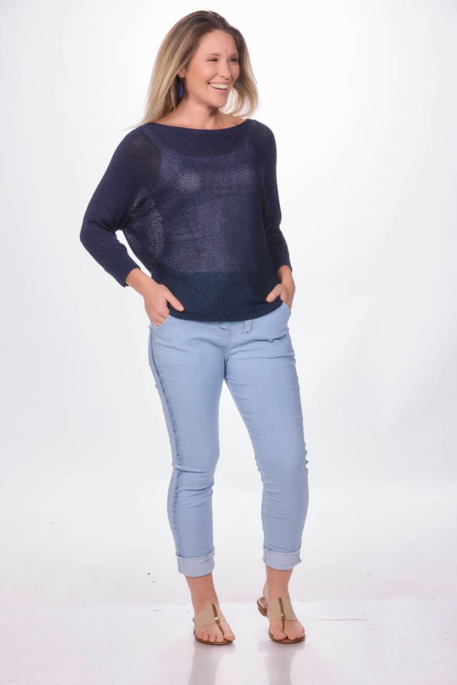 Pull on Side Ribbon Jeggings