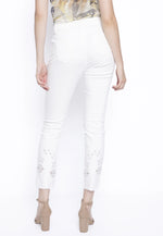 Back image of Picadilly cutout embroidered ankle jeans.