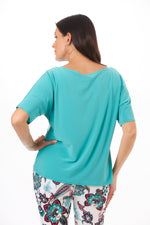 Back image dolman sleeve relaxed jade top