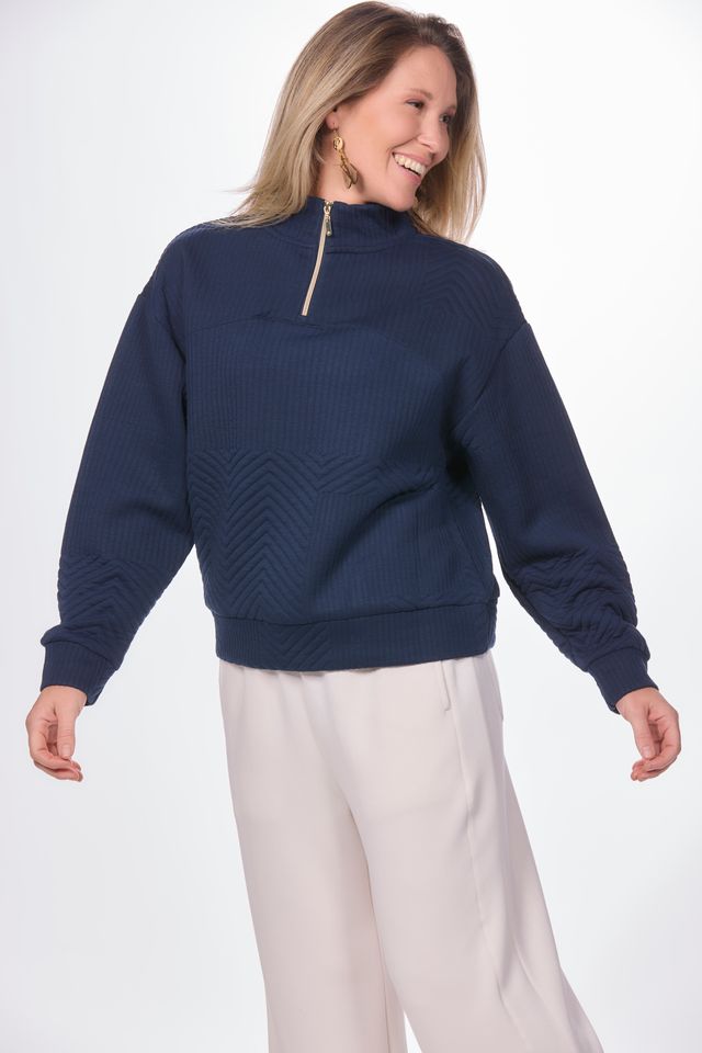 Cowl Zipper Solid Scuba