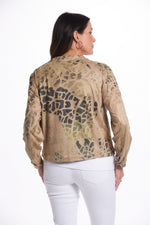 Back image of Impulse long sleeve microsuede printed jacket.