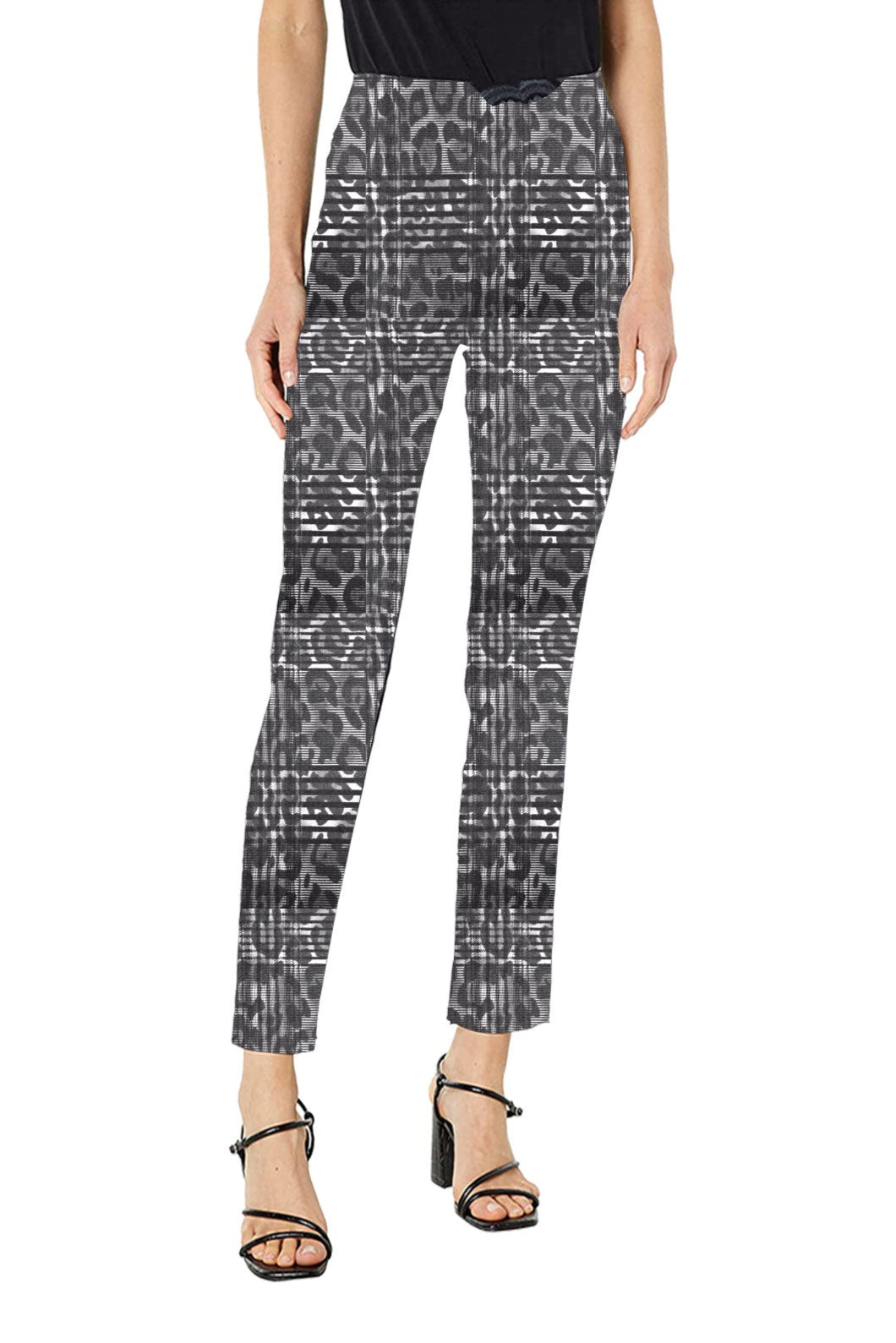 Front image of Krazy Larry Grey Plaid pull on pants.