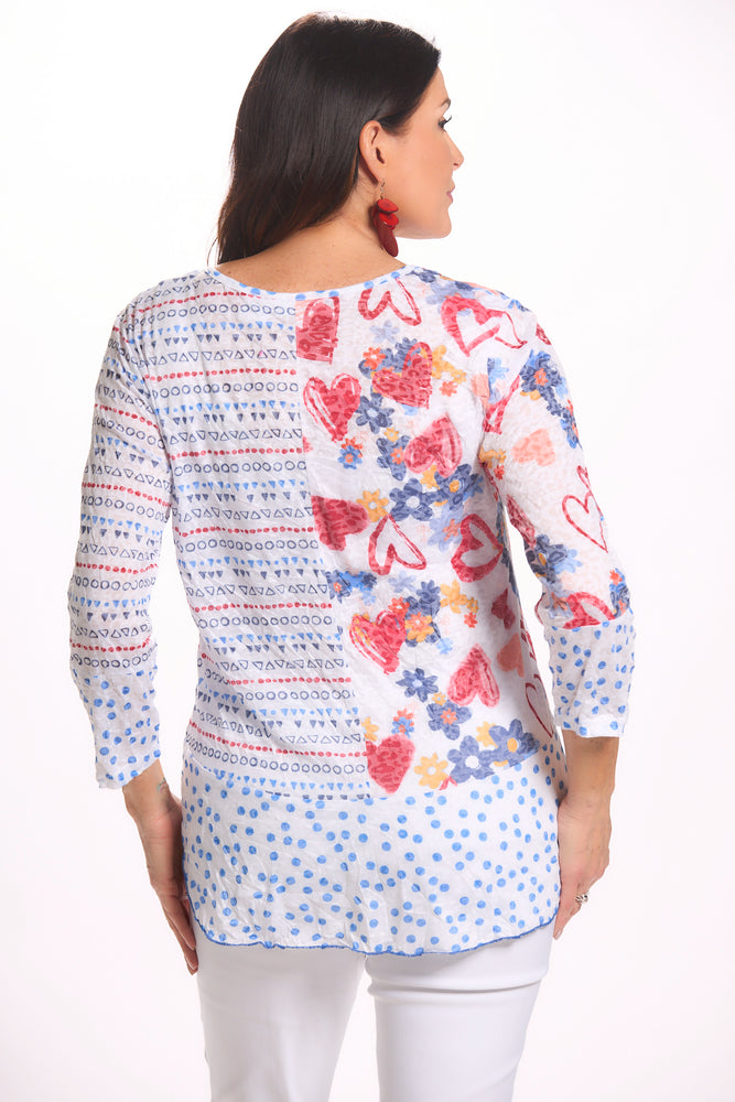Back View Long Sleeve Hearts Top