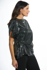 Side View Side Side Silver Sequin Top 