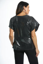 Back View Side Side Silver Sequin Top 
