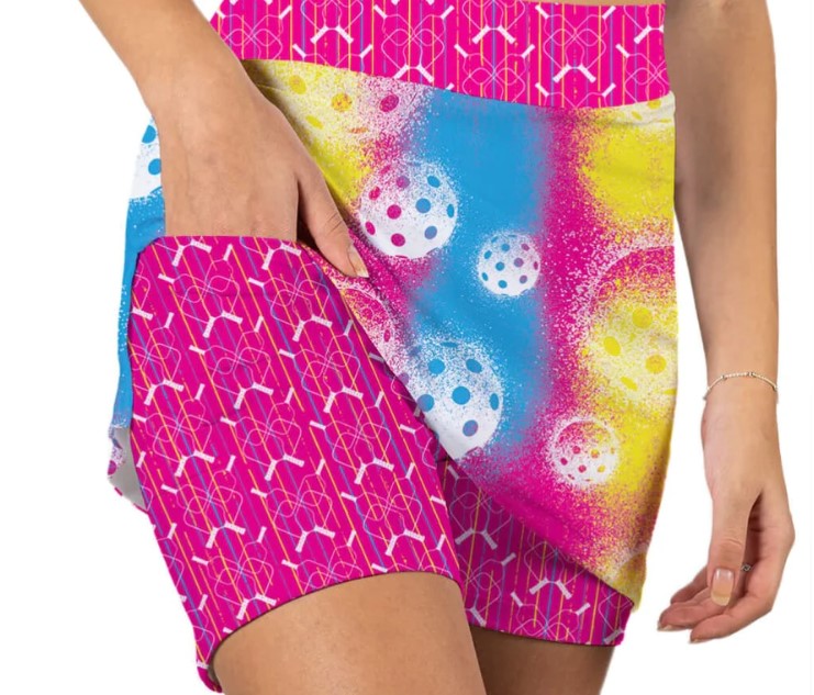 Front image of pull on skort. Skort obsession pickleball vibes skort. 