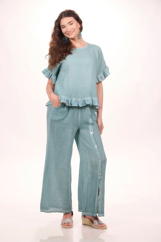 Short Sleeve Ruffle Edge Top