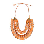Front image of Tagua Viviana Necklace. Terra Cotta handmade necklace. 