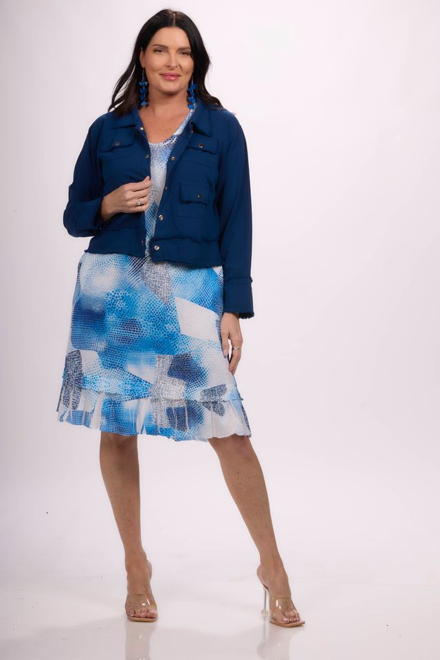 Sleeveless V-Neck Flounce Hem Dress