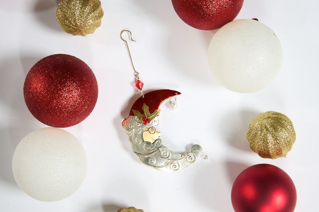 Santa Moon Ornament