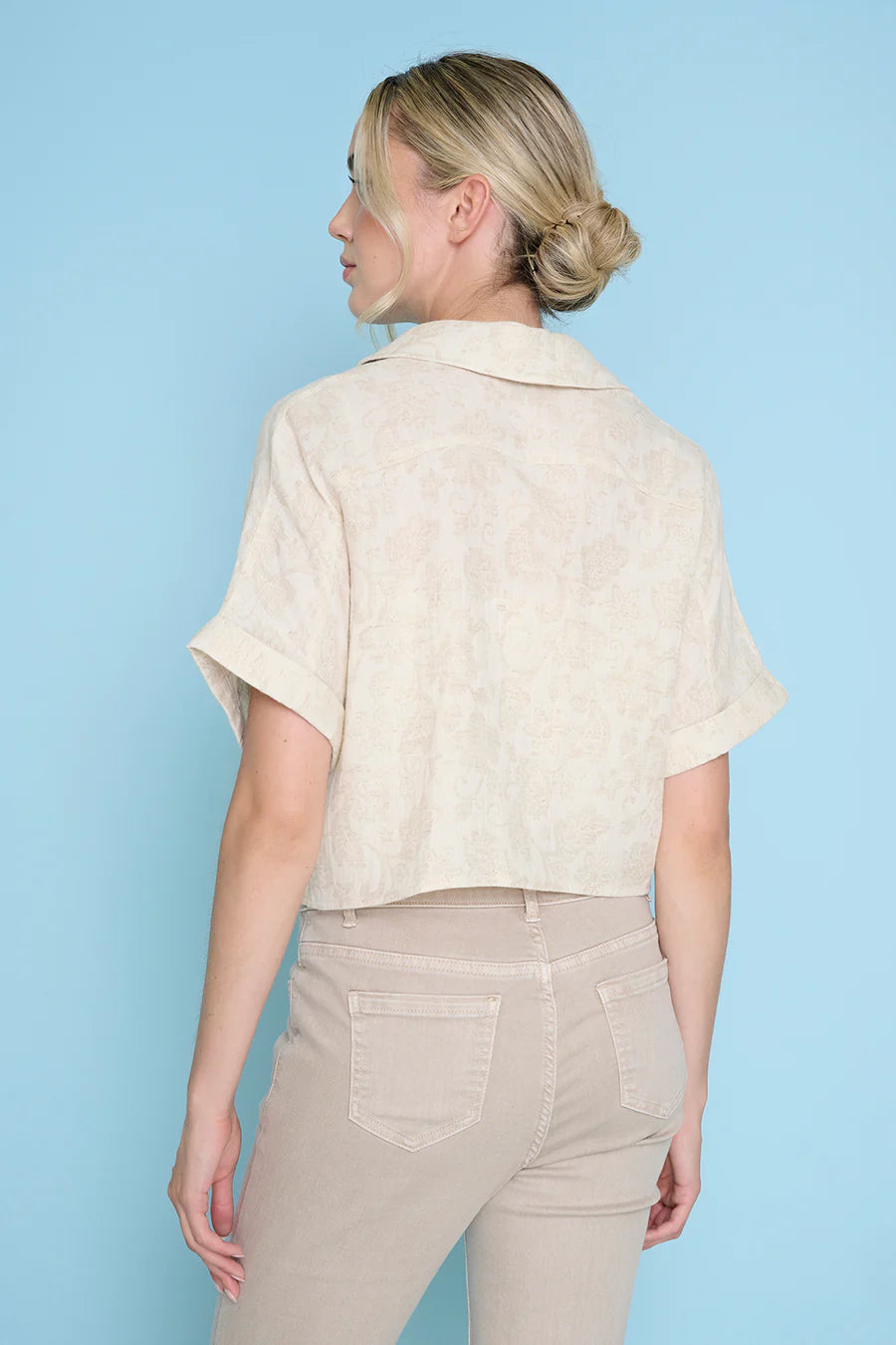 Short Sleeve Tie Front Top