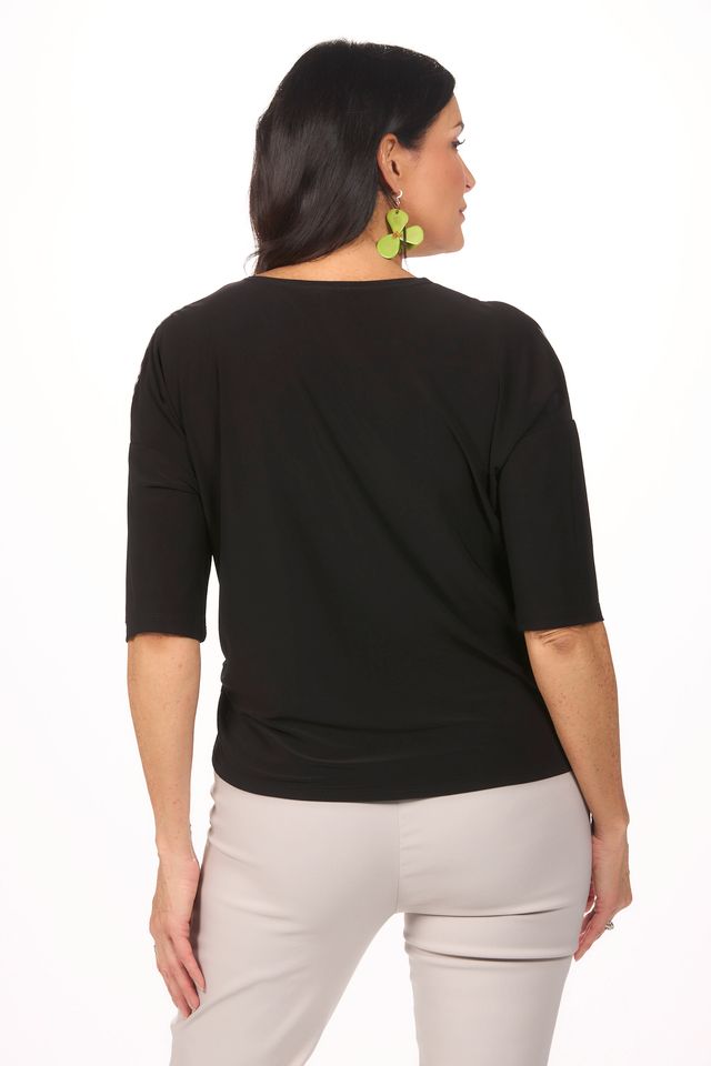 Back image of Picadilly destination collection knot front top in animal print.