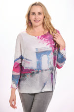 Front image of look mode sweater. Lightweight knitted sweater. 