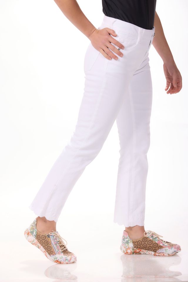 High Rise Cropped Flare with Embroidery