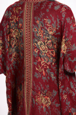 Back image of London Chic Kimono. Red floral printed top. 