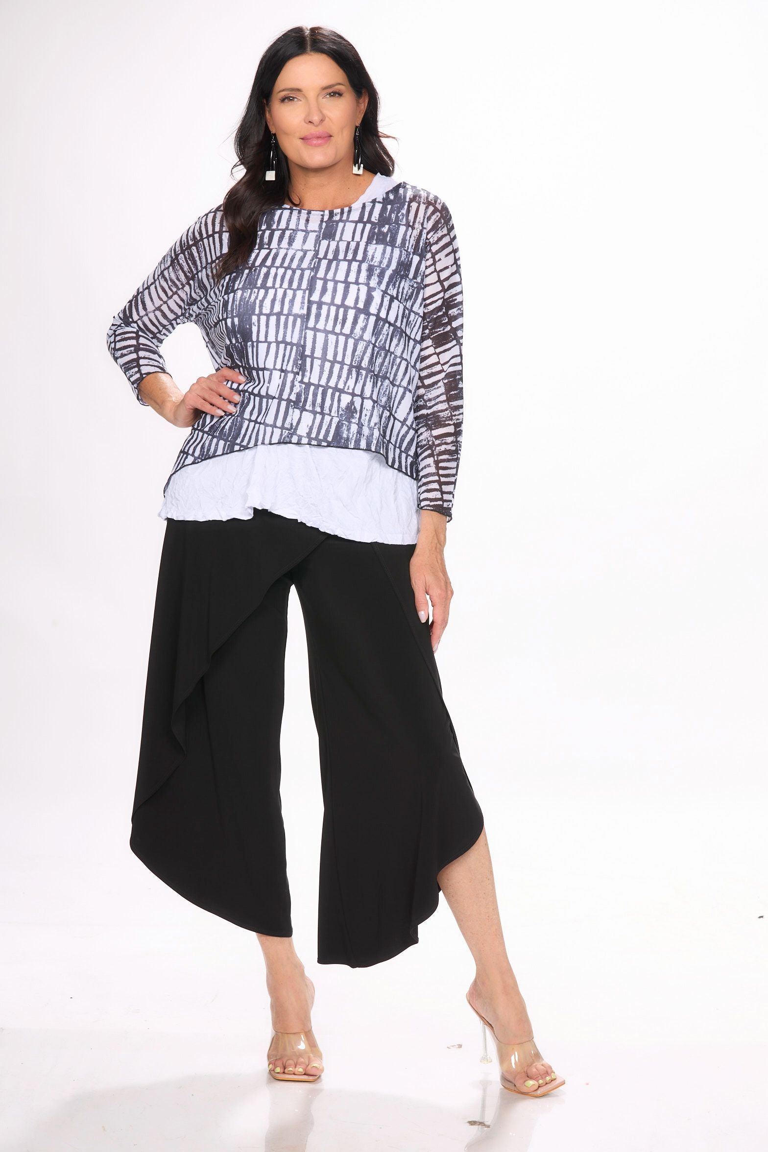 3/4 Sleeve Mesh Topper