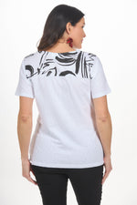 Back image of parsley & sage black and white short sleeve top. 