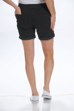 Back image of Democracy black 7 inch shorts. 
