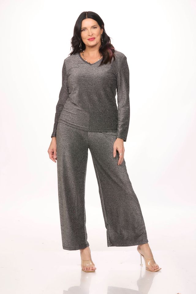 V-Neck Shine Sweater