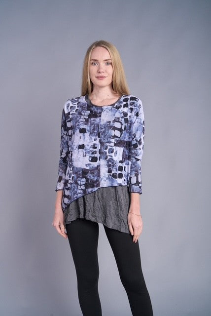 Front image of Shana black printed topper.