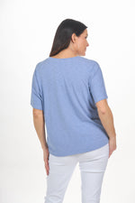 Back sleeve v-neck striped top. Nallie & millie v-neck top. 