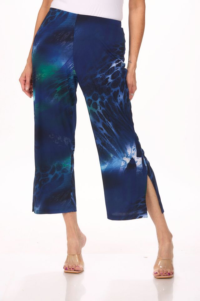 Pull On Wide Leg Side Slit Pant