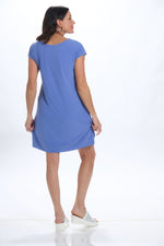 Back image of Mimozza reversible cap sleeve dress. 