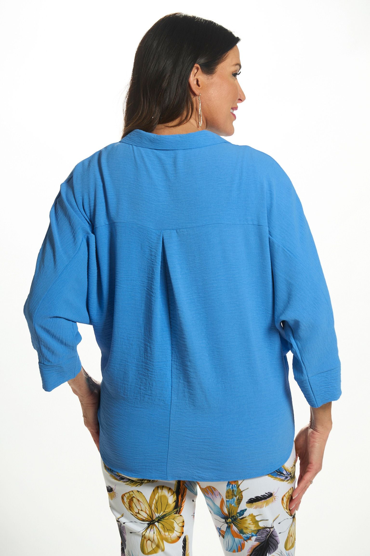 Back image of Last Tango air flow top in cobalt. 