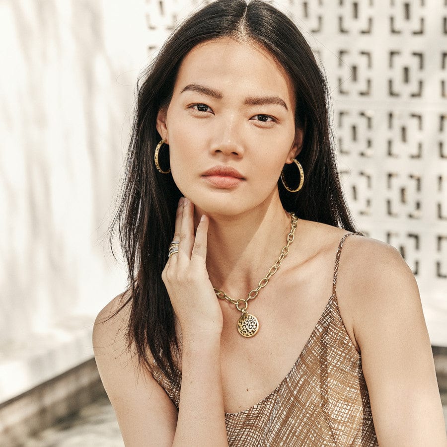 Contempo Gold Medium Hoop Earrings