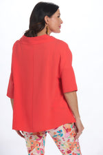 Back image of Suzy D London coral cowl neck top. 