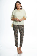 Front image of suzy d london cream cowl neck top. 