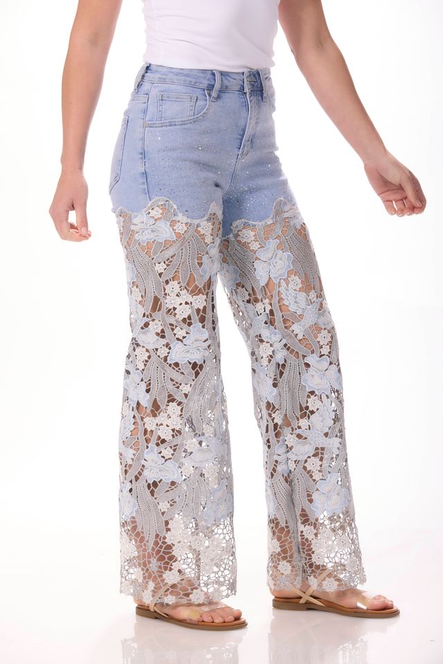 Blue Lace Ankle Jean