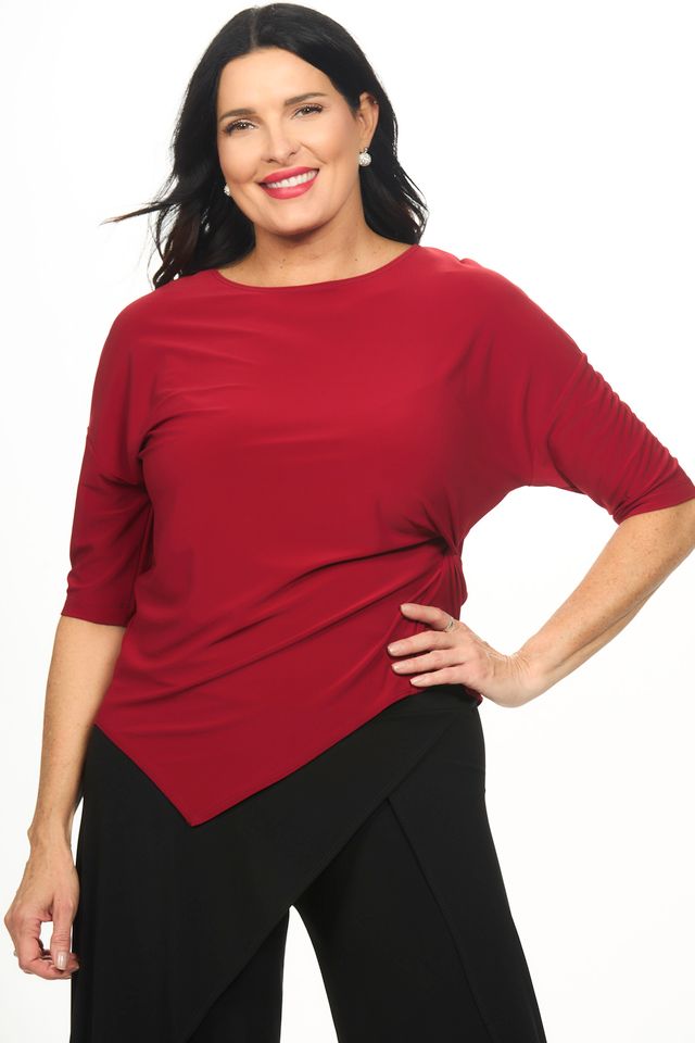 Front image of red knot top by picadilly.