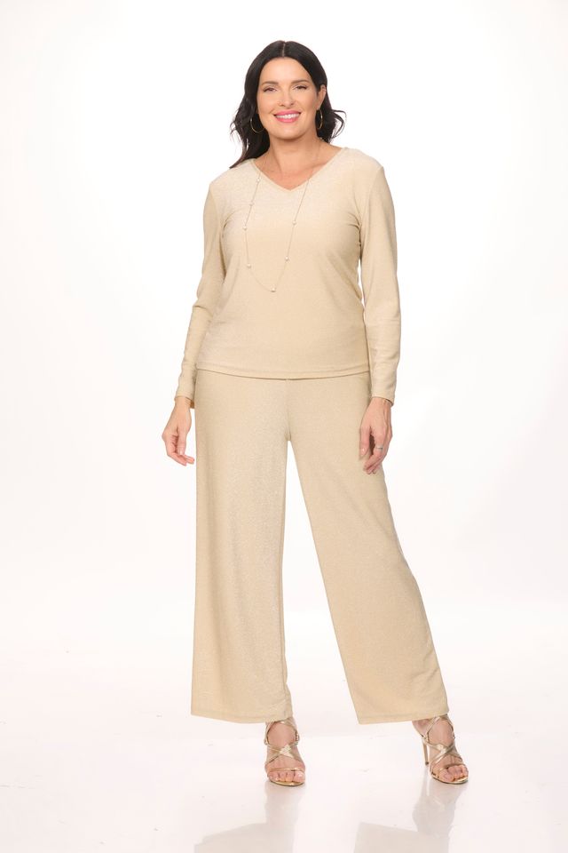 Front image of pull on ankle pants in golden.