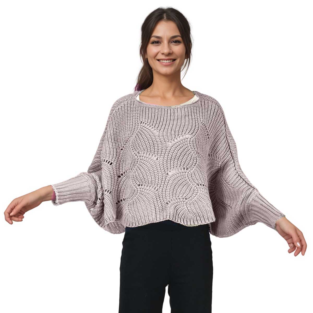 Sweater Poncho with Sleeves
