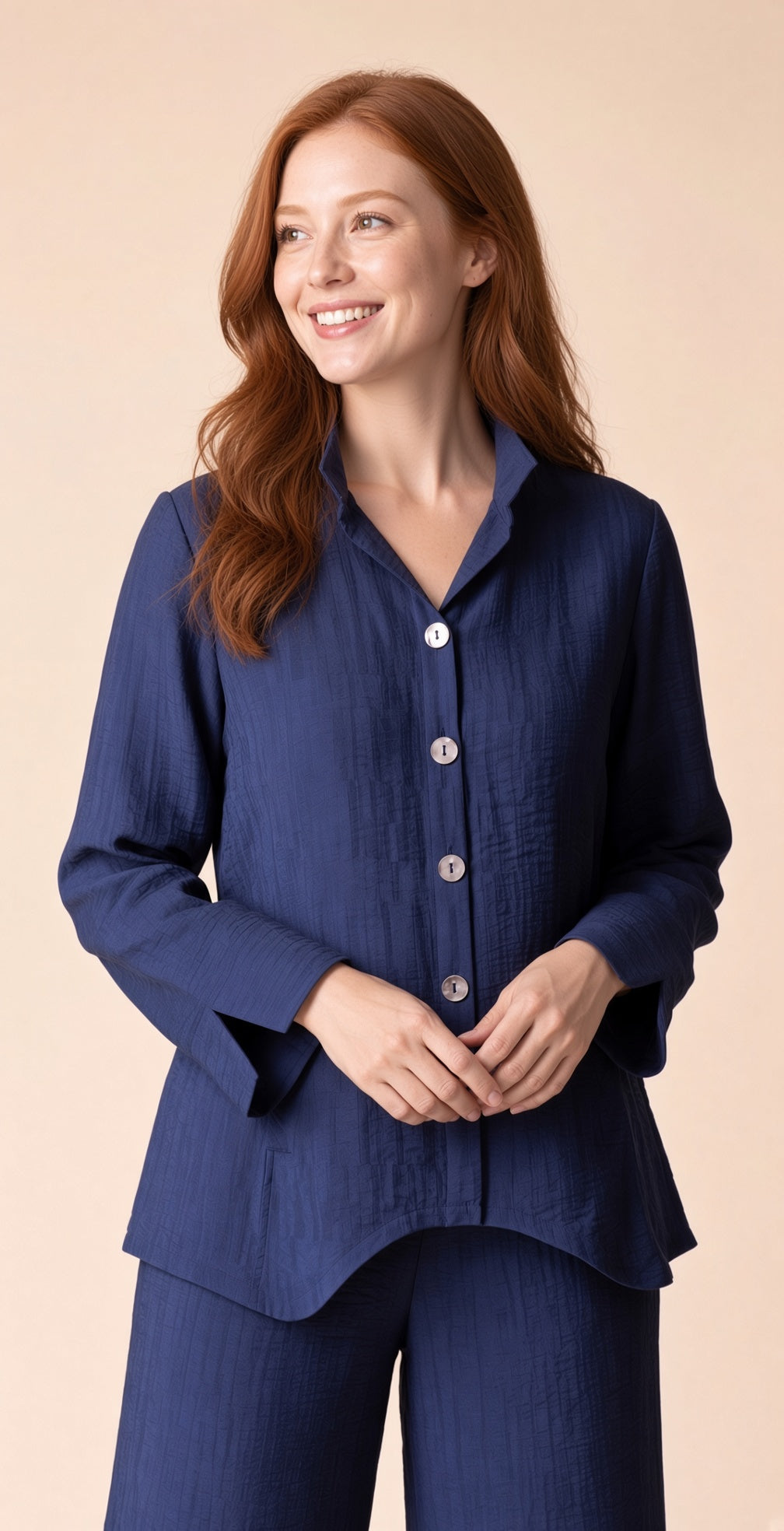 Long Sleeve Button Front Collar Shirt